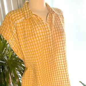 Pilcro, Size M, Yellow and White Gingham Shirt